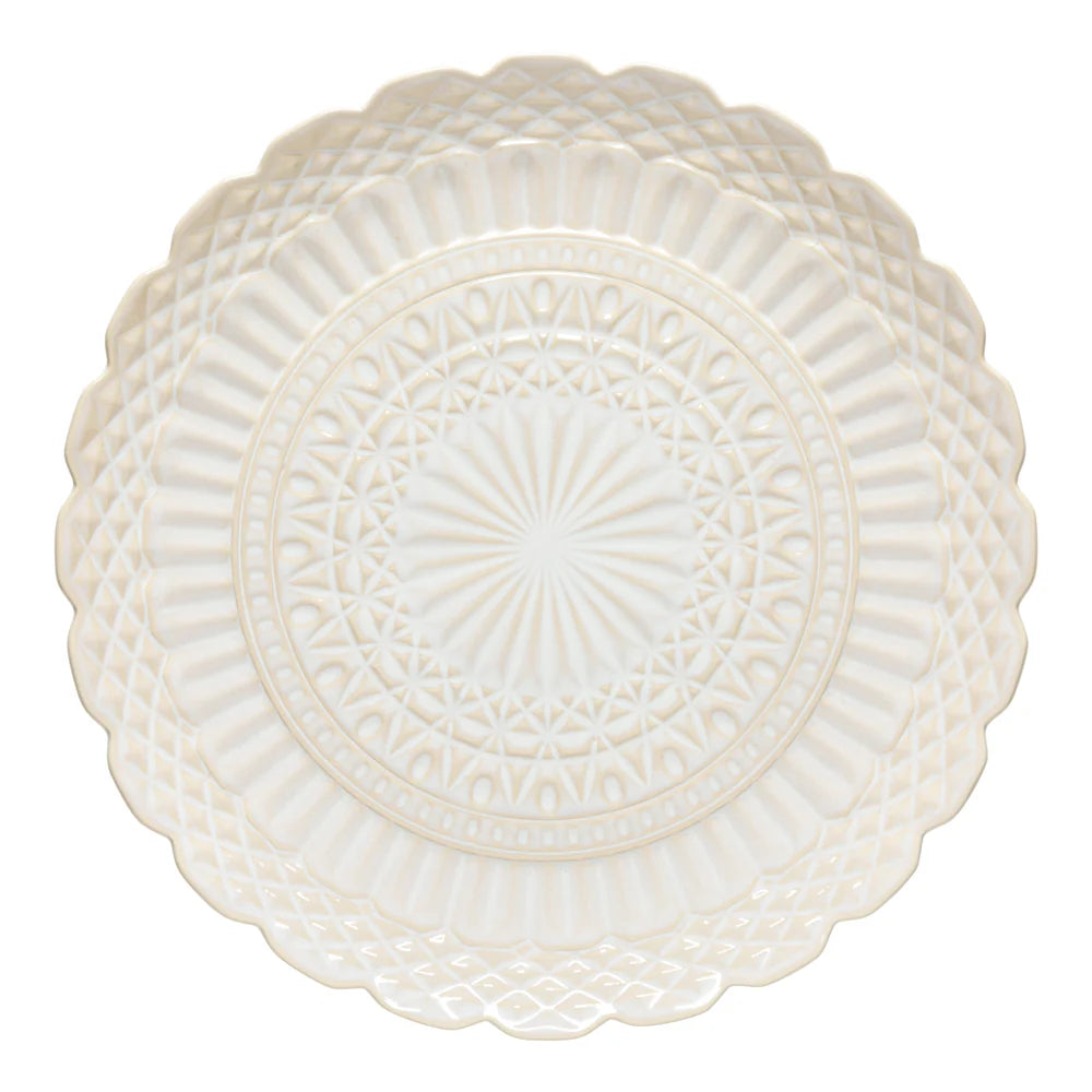 CRISTAL SERVIERTELLER (BEIGE/WEIß) - 39cm