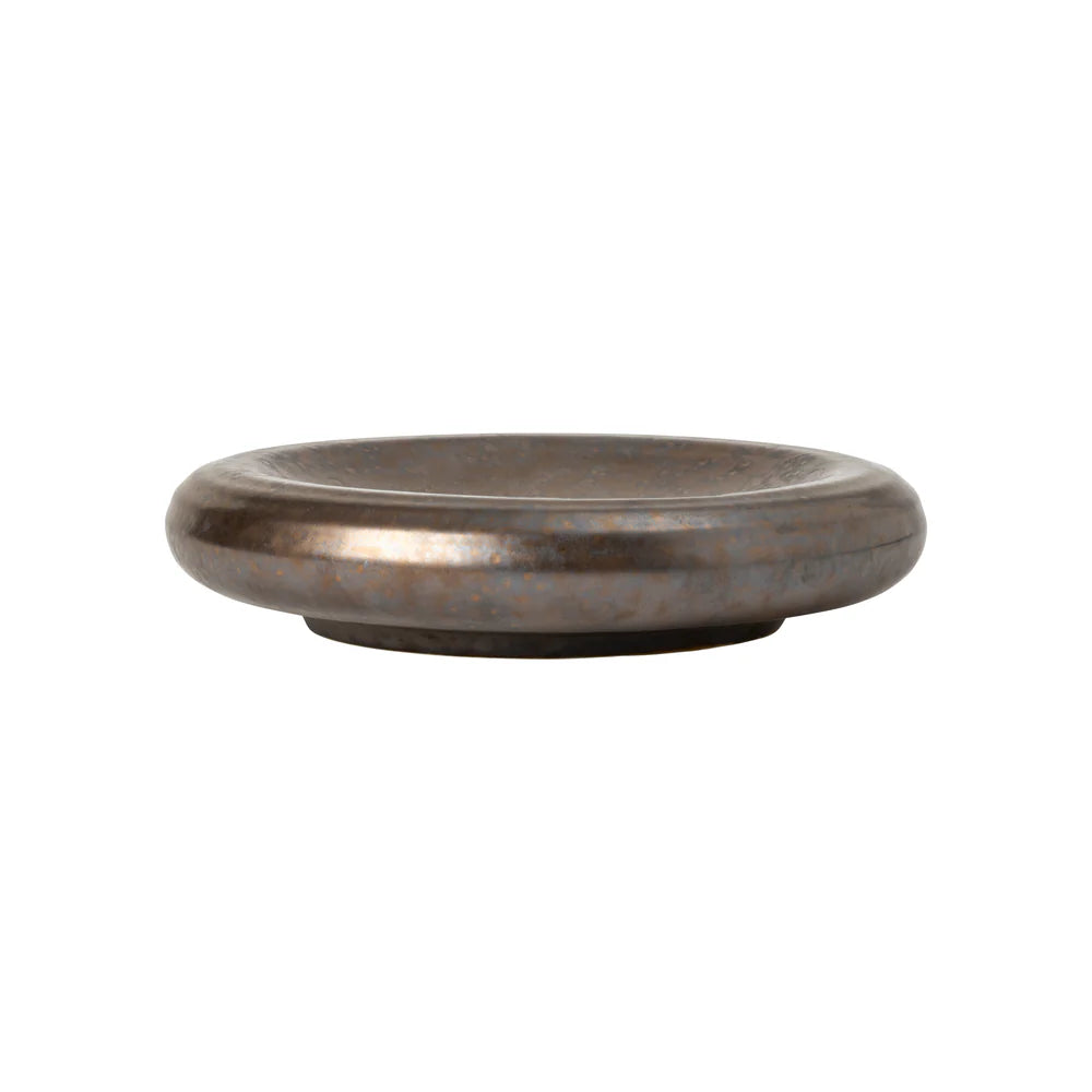 RESONANCE GROßE PILLOW PLATE (METALLIC BRAUN) - 22cm