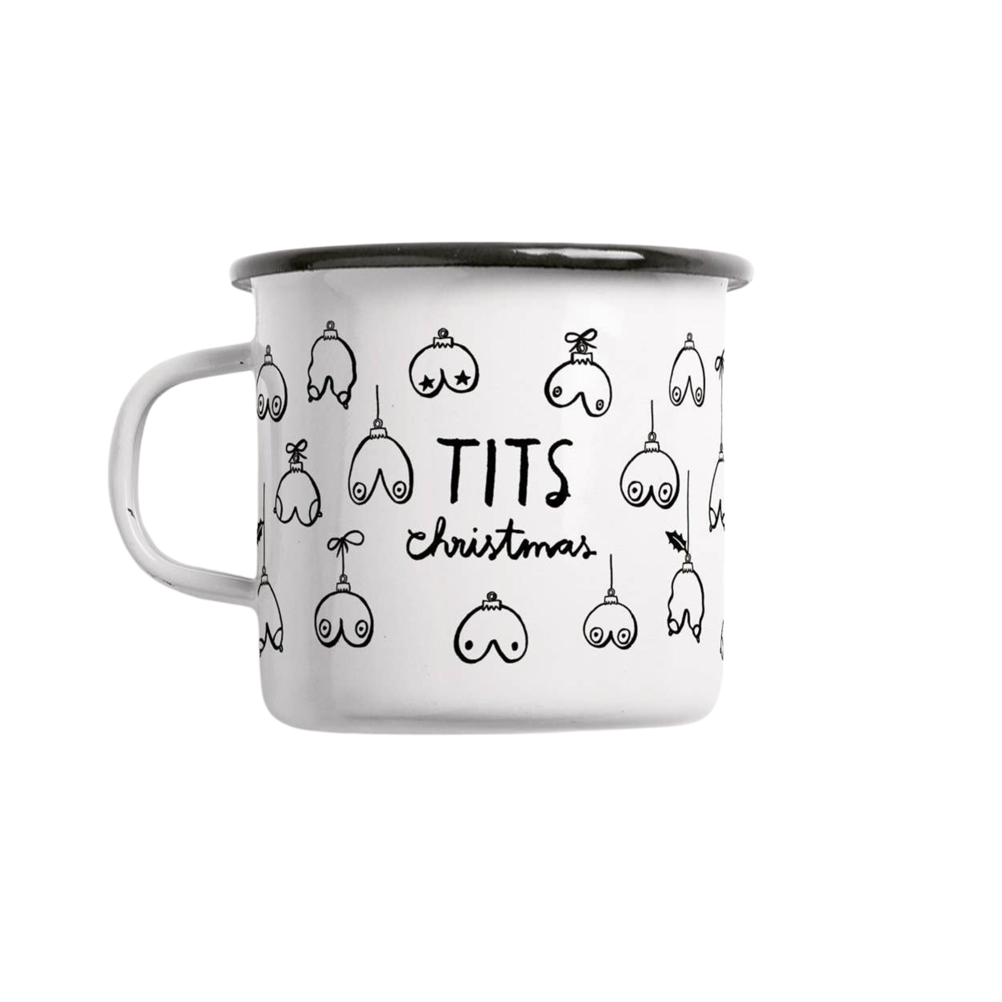 TASSE AUS EMAILLE / TITS CHRISTMAS
