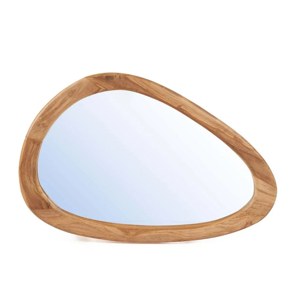 ORGANISCHER SPIEGEL AUS TEAKHOLZ - 80x56cm