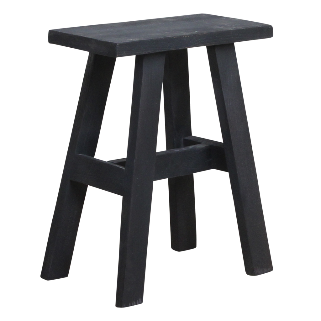 BANK AUS RECYCELTEM HOLZ (SCHWARZ) - 45cm