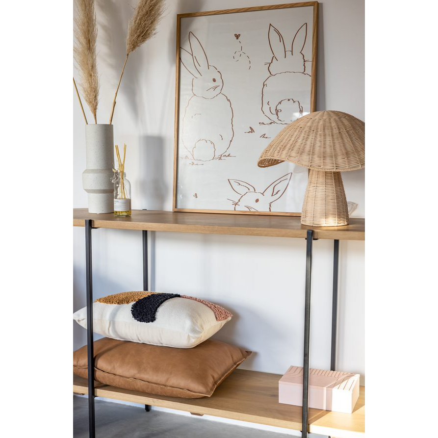 PILZ-TISCHLAMPE AUS RATTAN