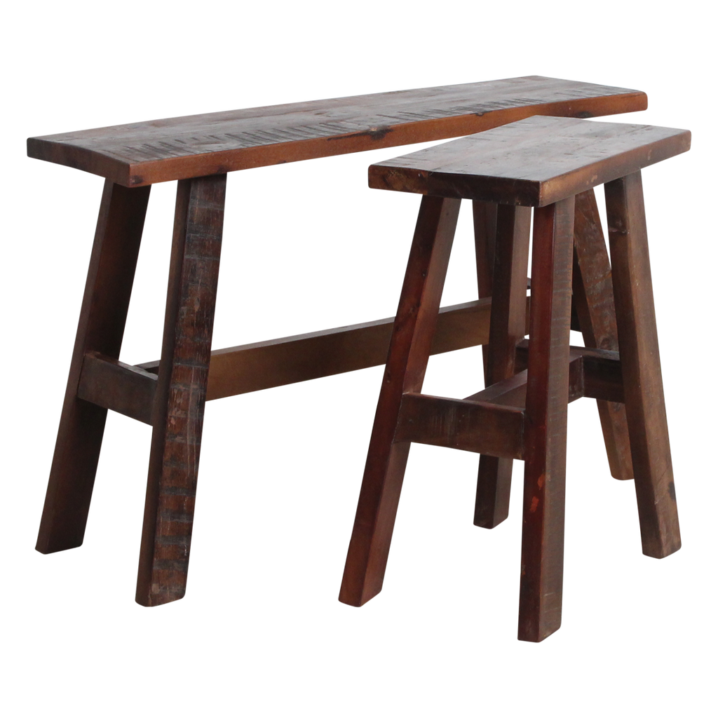 BANK AUS RECYCELTEM HOLZ - 45cm