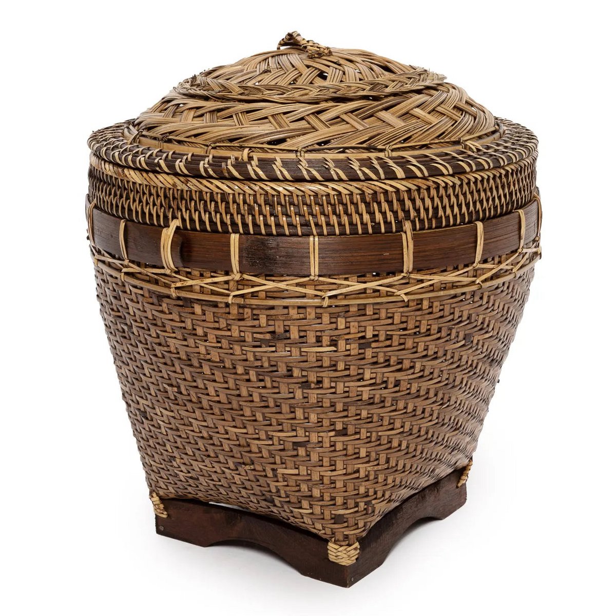 KOLONIALER RATTAN-AUFBEWAHRUNGSKORB - 45cm
