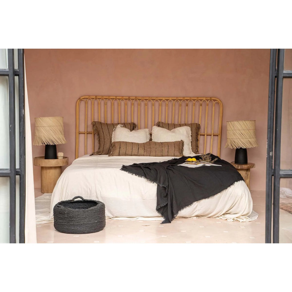 HANDGEWEBTER KISSENBEZUG (BEIGE SCHWARZ) - 35 x 100cm