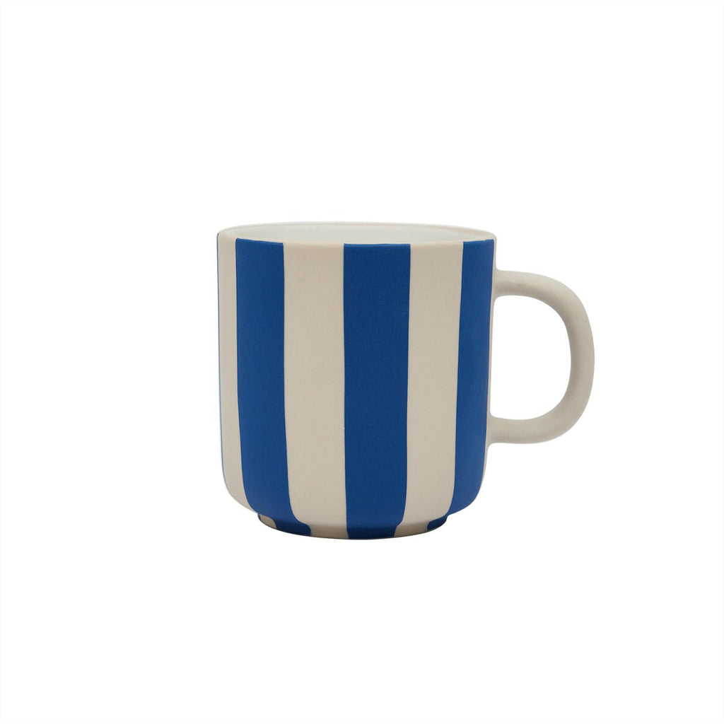 HANDBEMALTER TOPPU BECHER (BLAU/WEIẞ GESTREIFT)