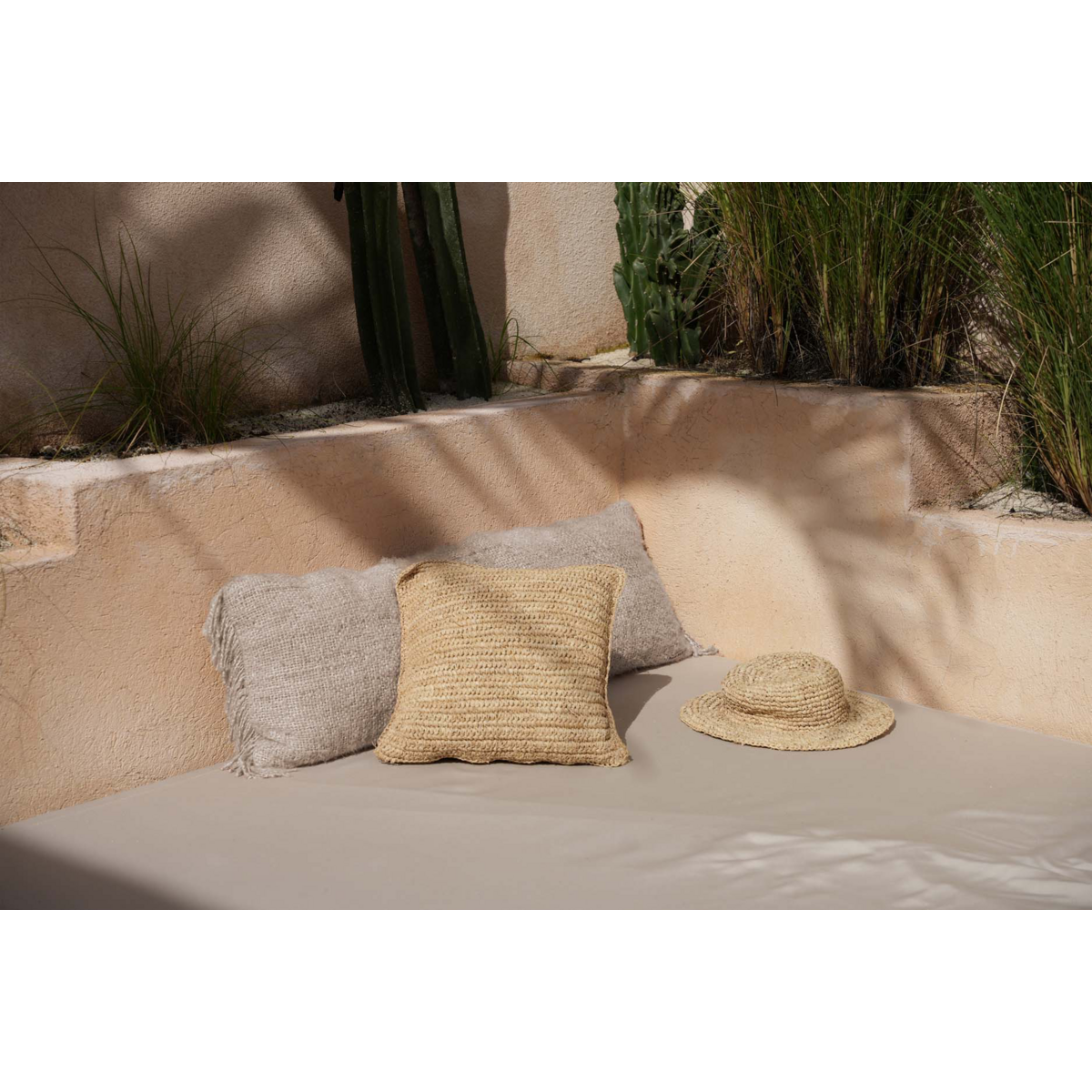HANDGEWEBTER KISSENBEZUG (NATUR) - 35 x 100cm