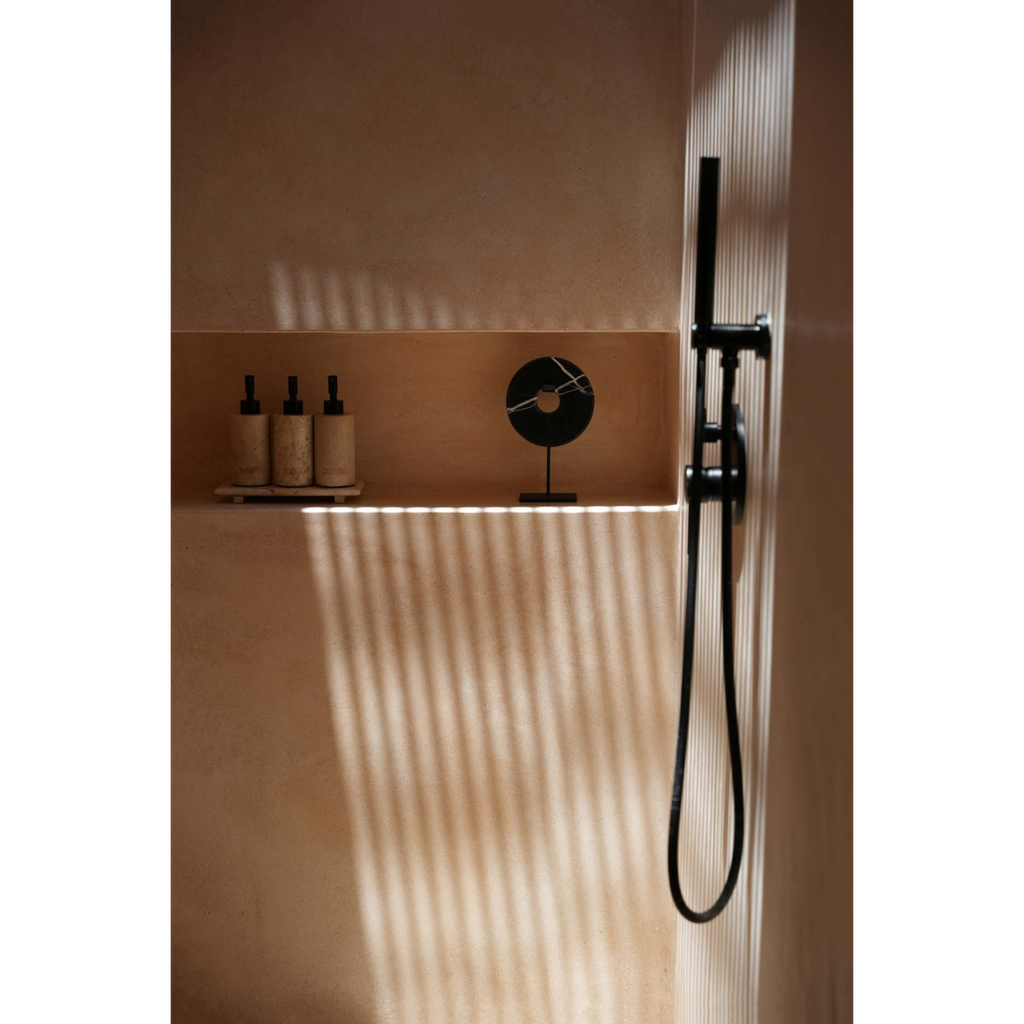 MARMORSCHEIBE AUF STÄNDER (SCHWARZ) - 35cm