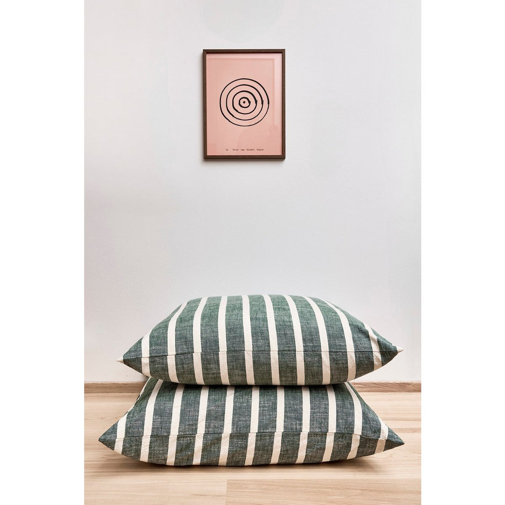 KARA BODENKISSENBEZUG (GRÜN/WEIß) - 78cm