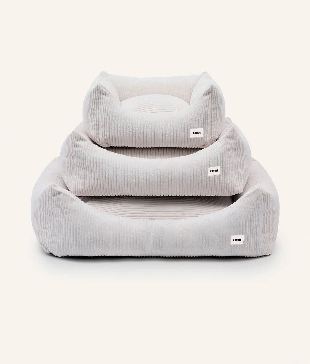 SNOZY HUNDEBETT AUS CORD (WEIß)