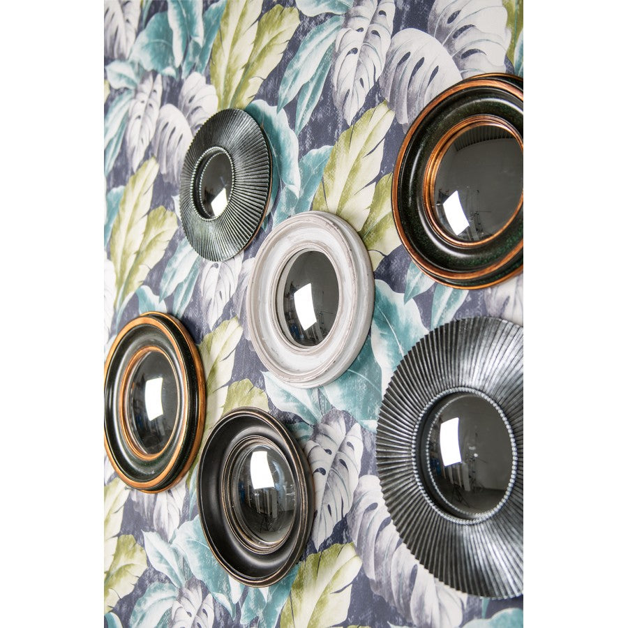 SPIEGEL IN SILBERFARBENEM DESIGN - Ø 18cm