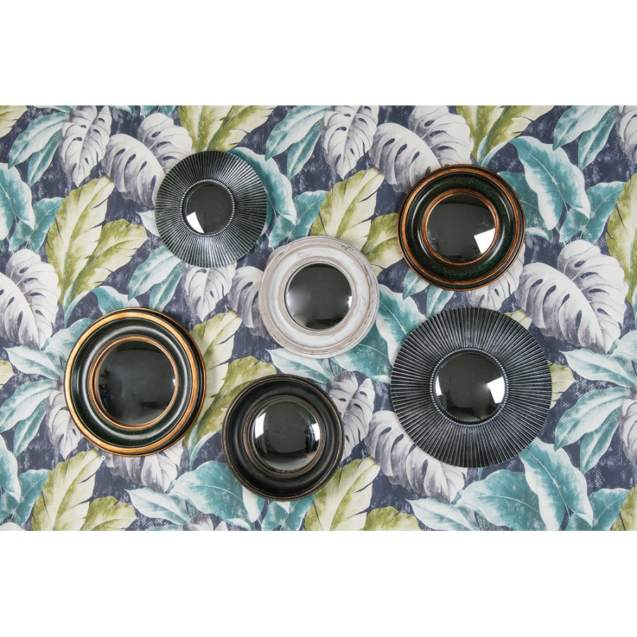 SPIEGEL IN SILBERFARBENEM DESIGN - Ø 18cm