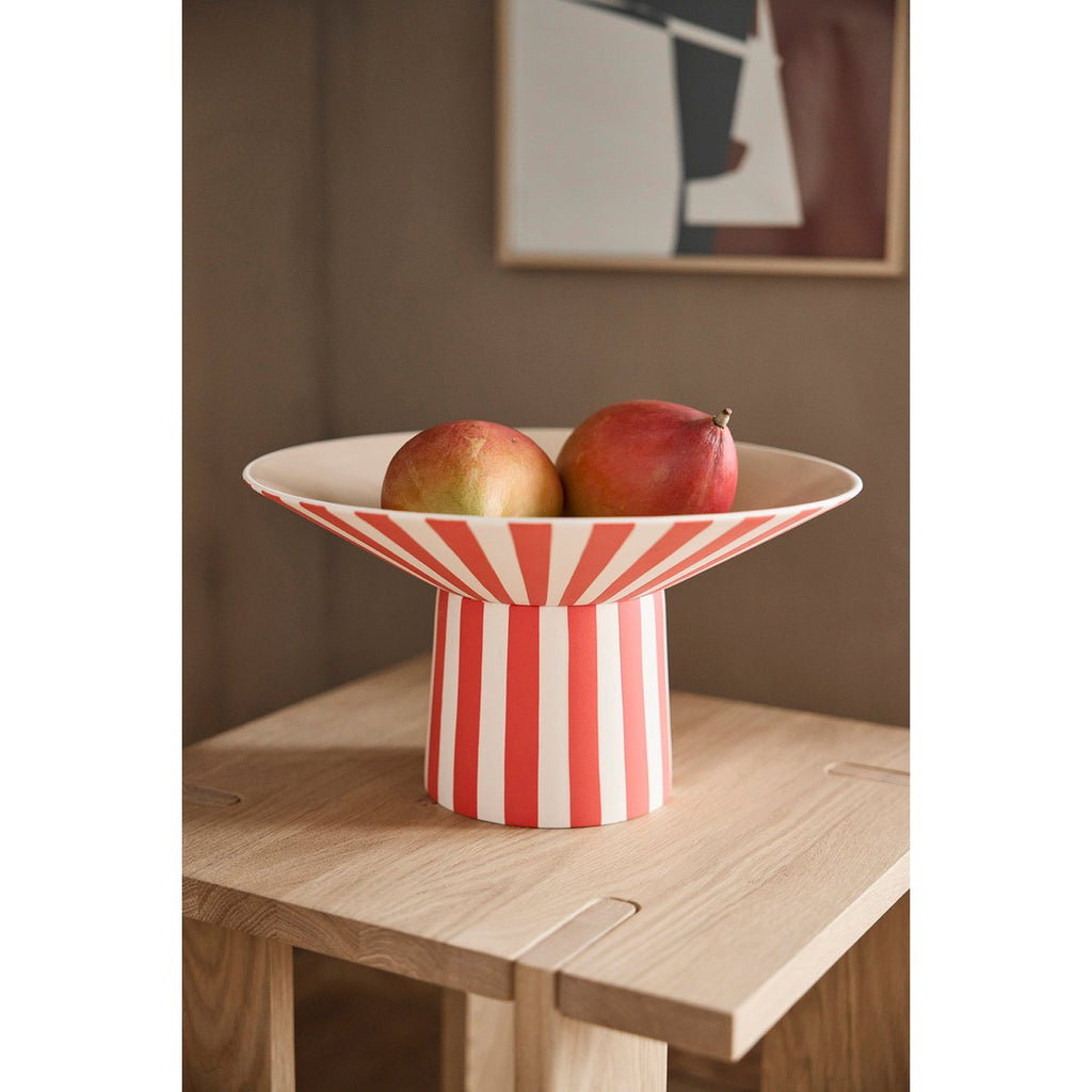 SCHALE GESTREIFT (ROT/WEIß) - HOCH