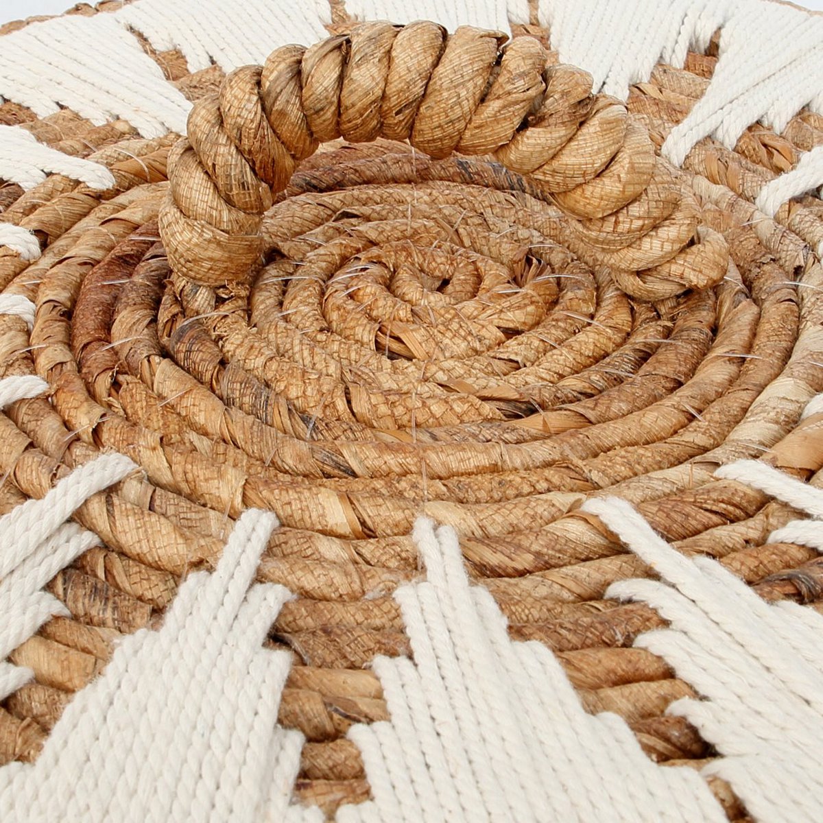 WÄSCHEKORB MIT BAUMWOLLNÄHTEN - 55cm