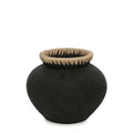 VASE MIT BASTDETAILS (SCHWARZ) - 23cm