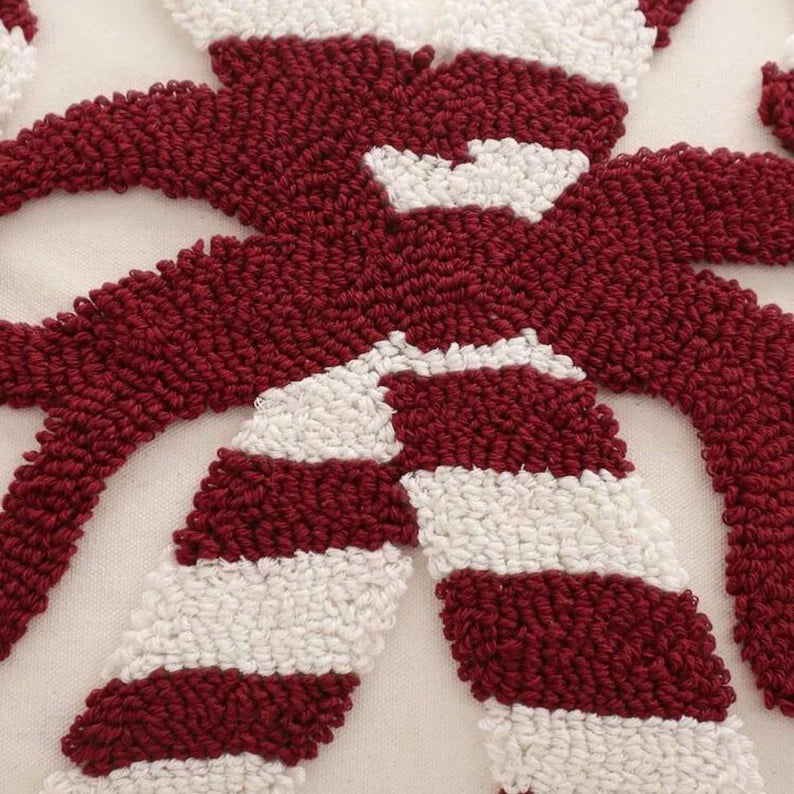 KISSENBEZUG | GESTICKTE ZUCKERSTANGEN MIT SCHLEIFE