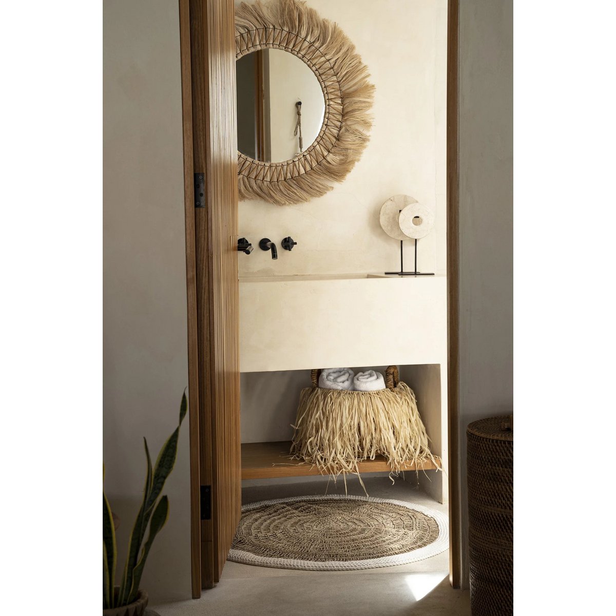 BASTKORB AUS BANANENBLÄTTERN - Ø 43cm