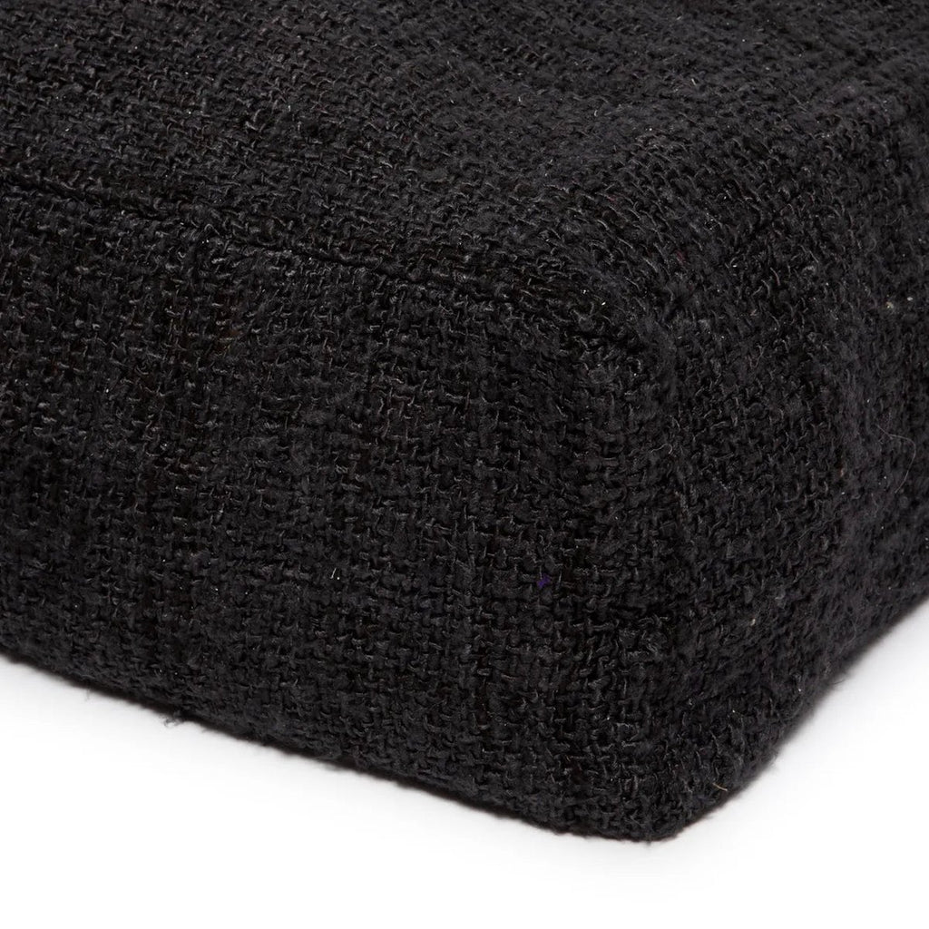 HANDGEWEBTER POUFFE (SCHWARZ)