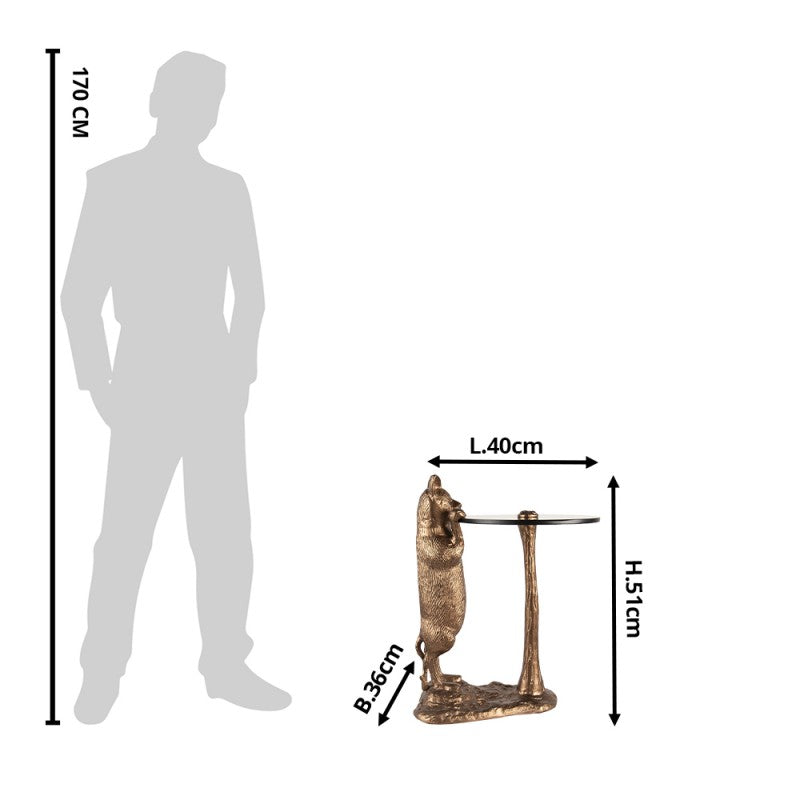 BEISTELLTISCH KUPFER KATZE