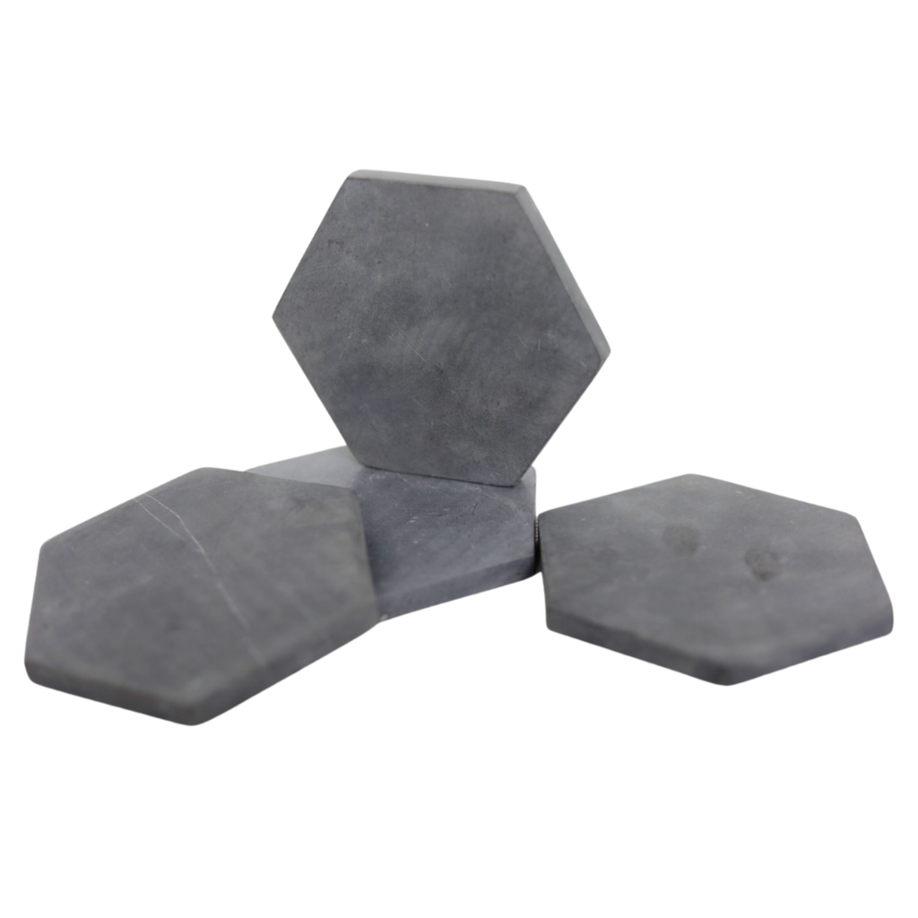 MARMOR UNTERSETZER HEXAGON (GRAU)