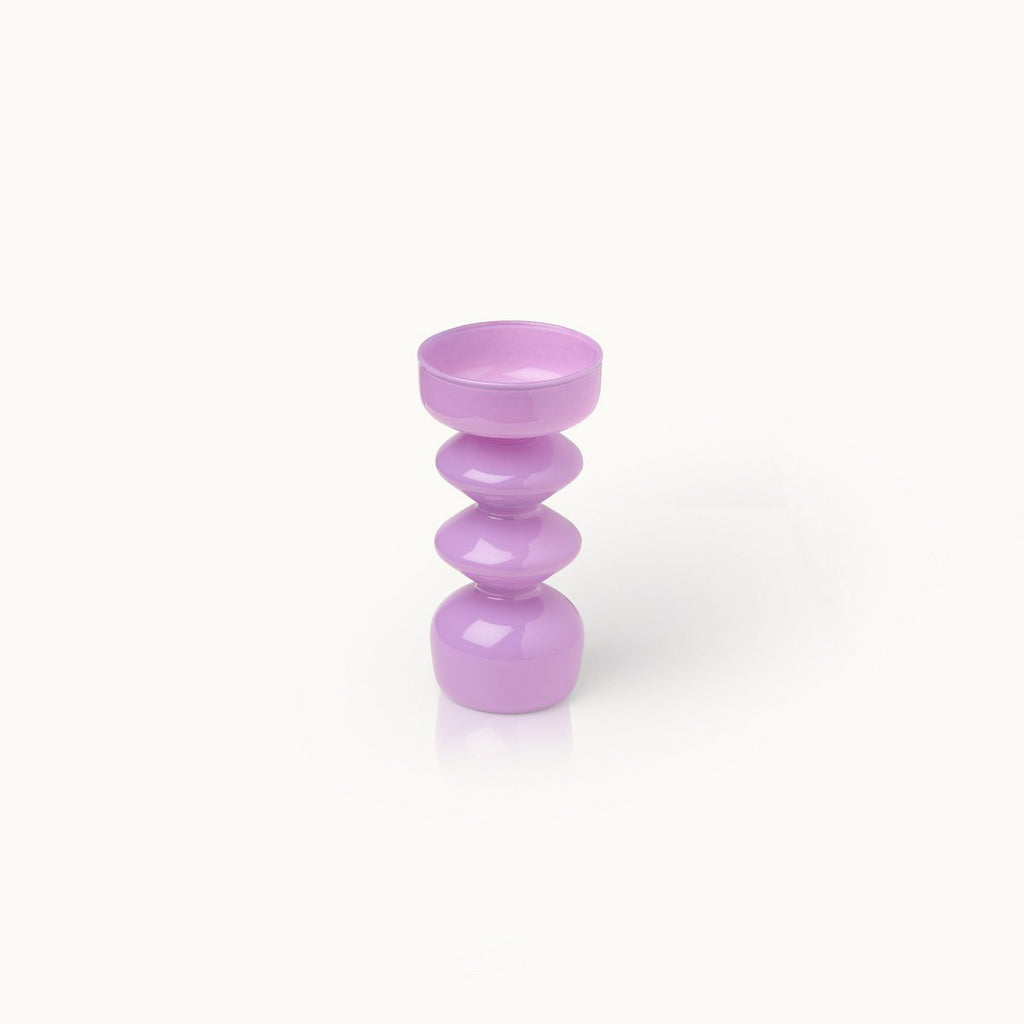 KERZENSTÄNDER ROYAL AUS GLAS (LAVENDEL) - 16cm