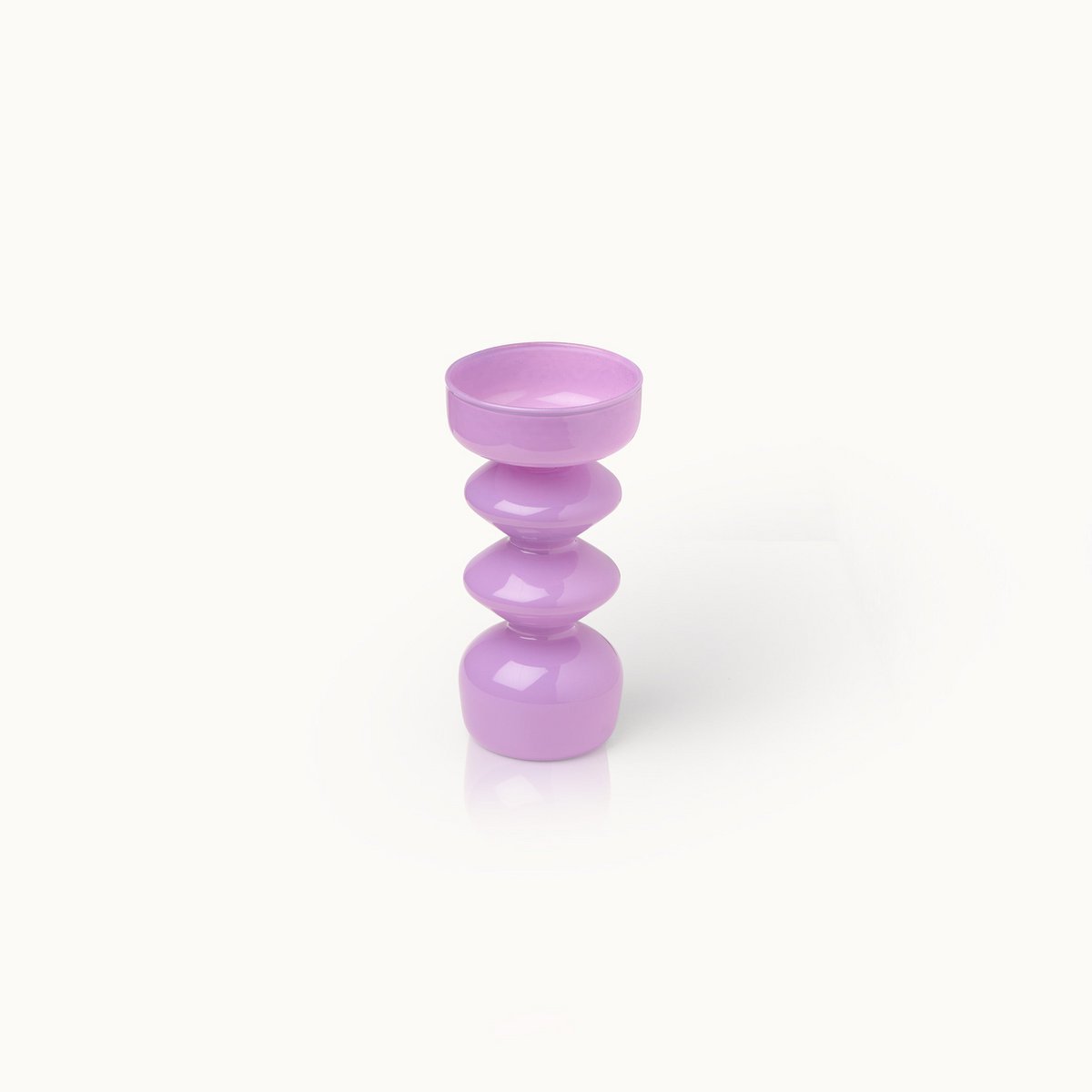 KERZENSTÄNDER ROYAL AUS GLAS (LAVENDEL) - 16cm