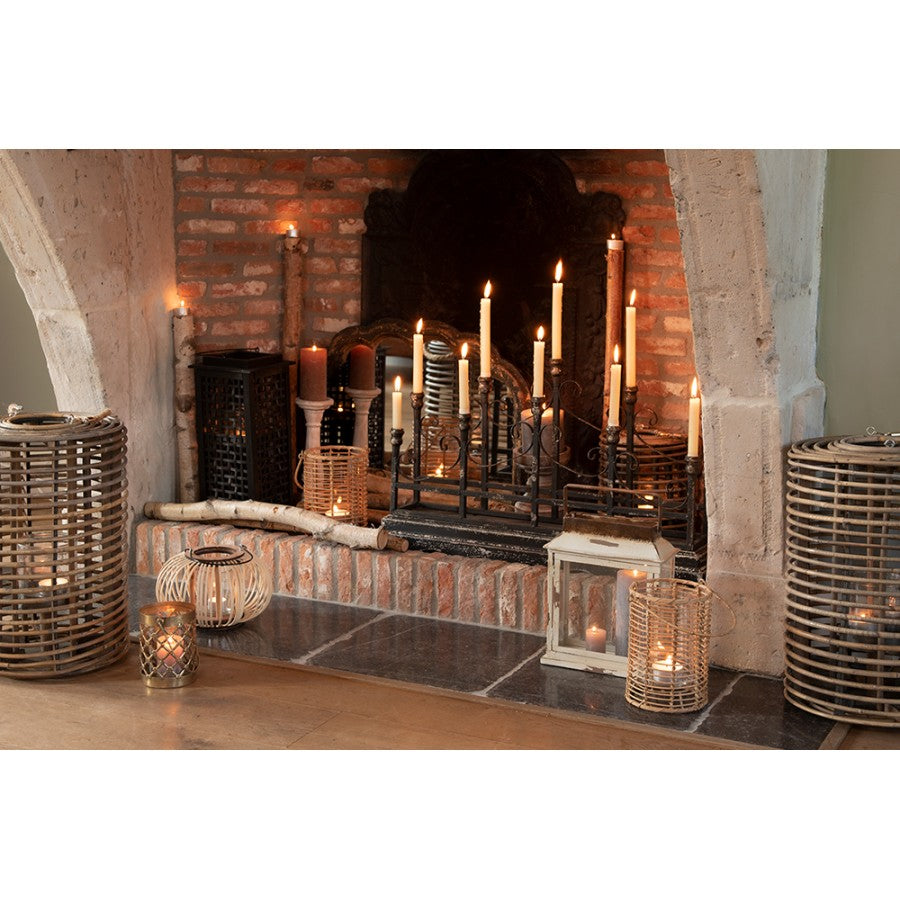 HOLZ KERZENSTÄNDER IM LANDHAUSSTIL - 16 cm