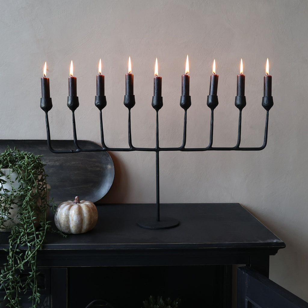 Kerzenständer 9-armig Eisen Antik-Kohle