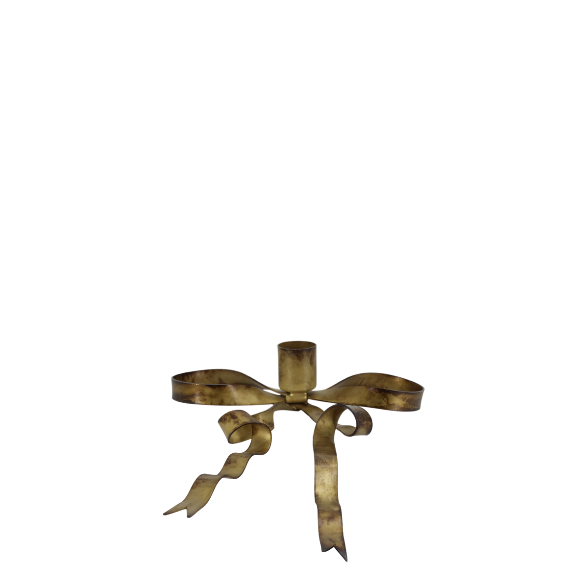 Kerzenständer mit Schleife Antik-Messing