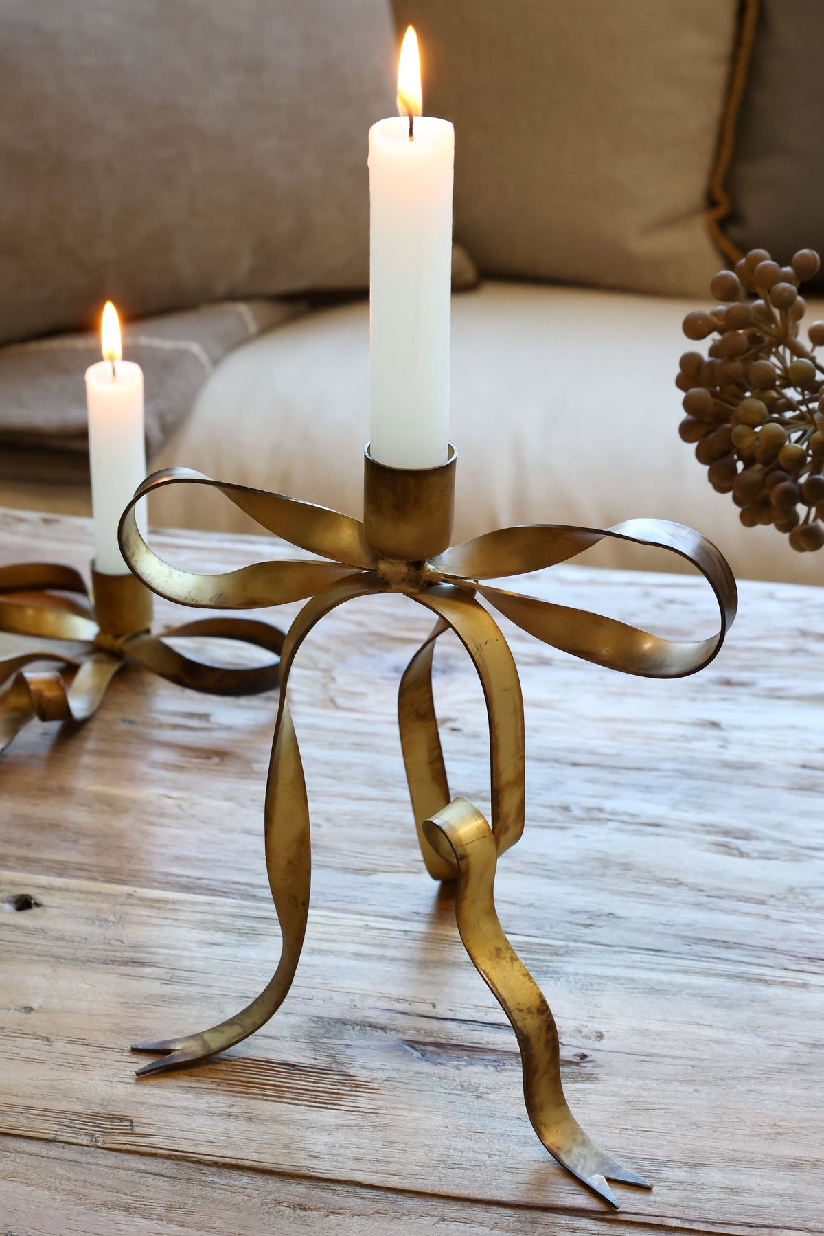 Kerzenständer mit Schleife stehend 20 cm