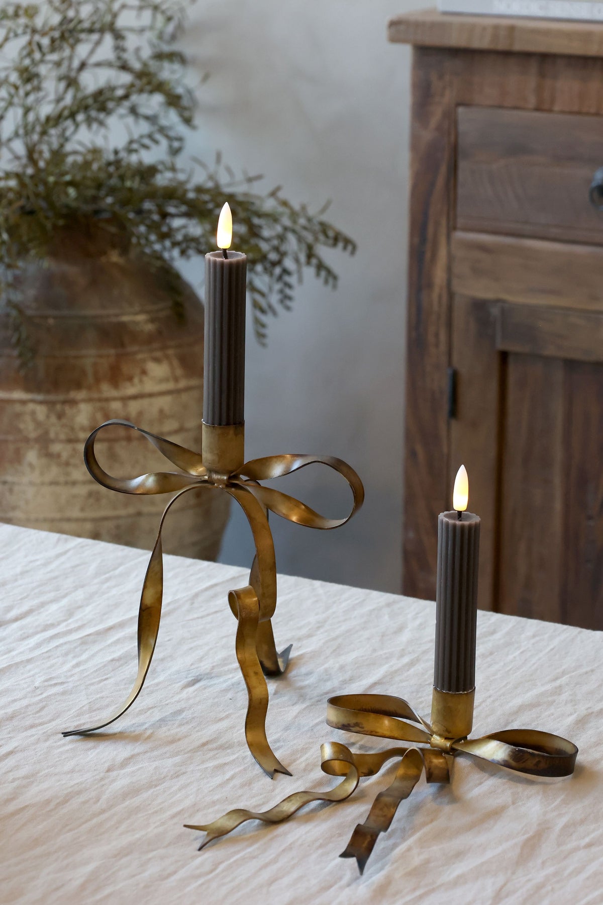 Kerzenständer mit Schleife stehend 20 cm