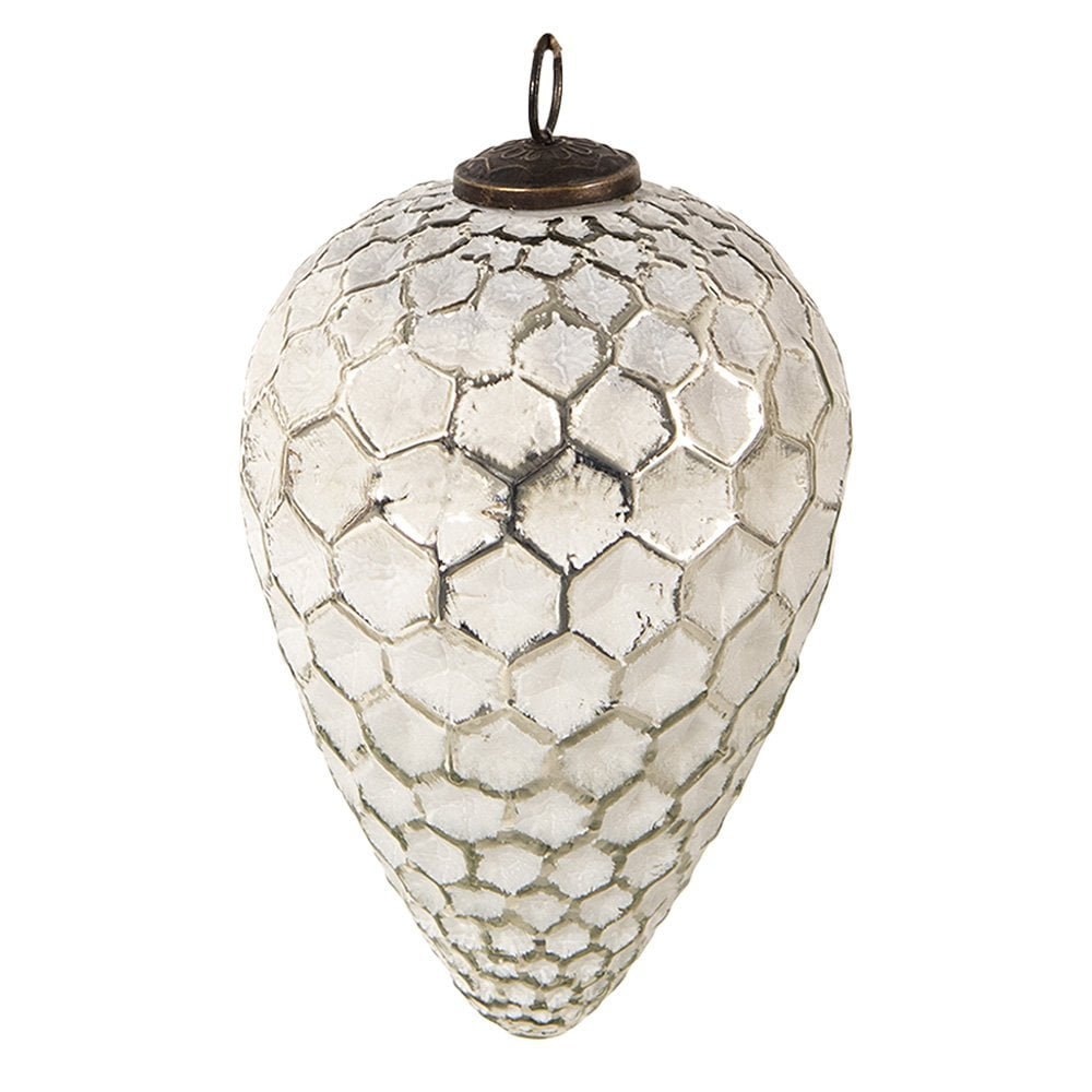 WEIHNACHTSKUGEL XL WEIß - 20 cm