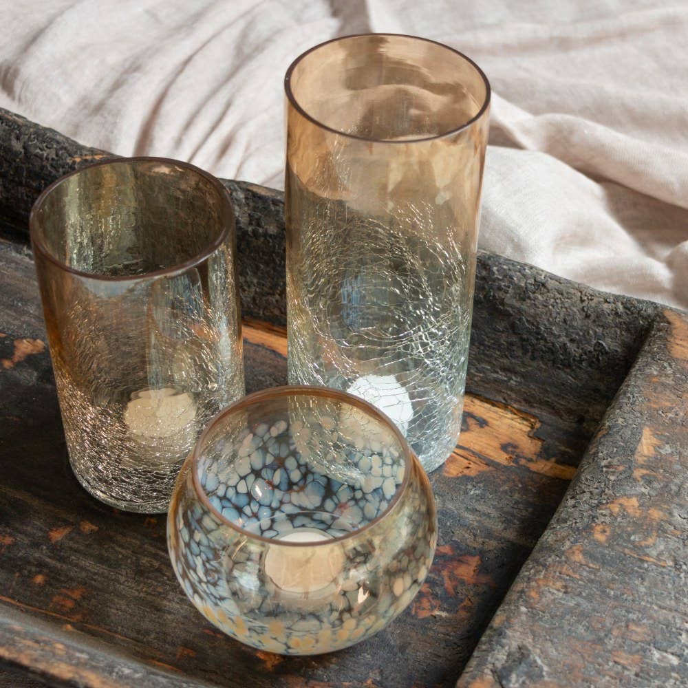 TEELICHTHALTER MIT CRACKLE EFFEKT