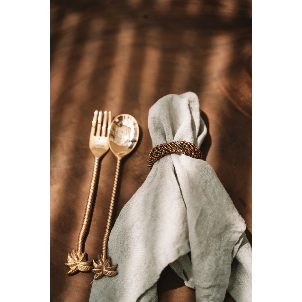 Perlenserviettenring, Gold - Ansicht 4