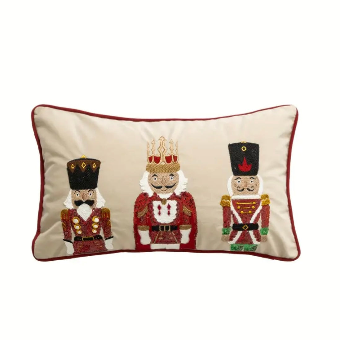 KISSENBEZUG AUS SAMT | NUSSKNACKER MIT PAILETTEN - 30x50cm