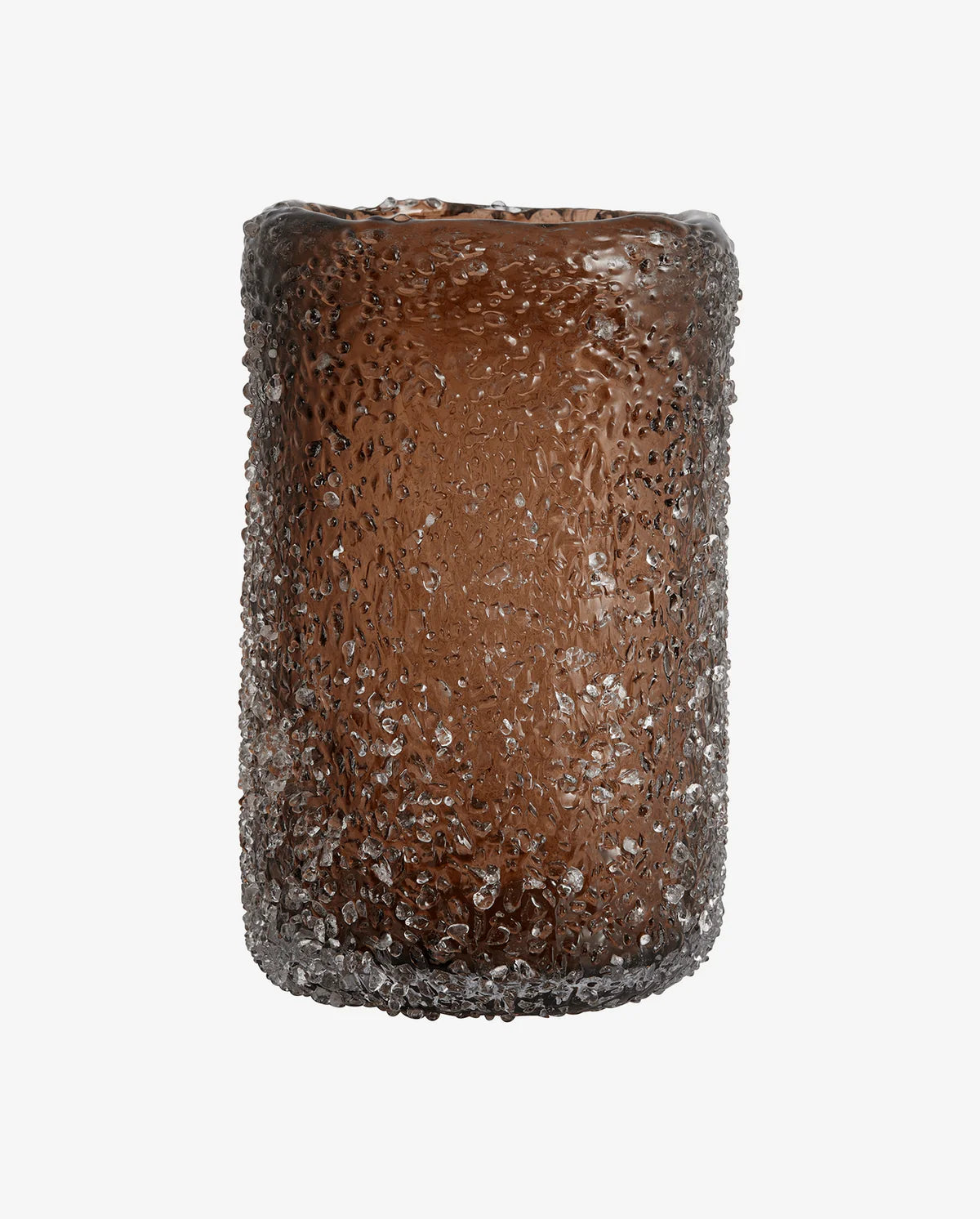 HANDGEFERTIGTE STRUKTURIERTE GLASVASEN (BRAUN) - 25cm