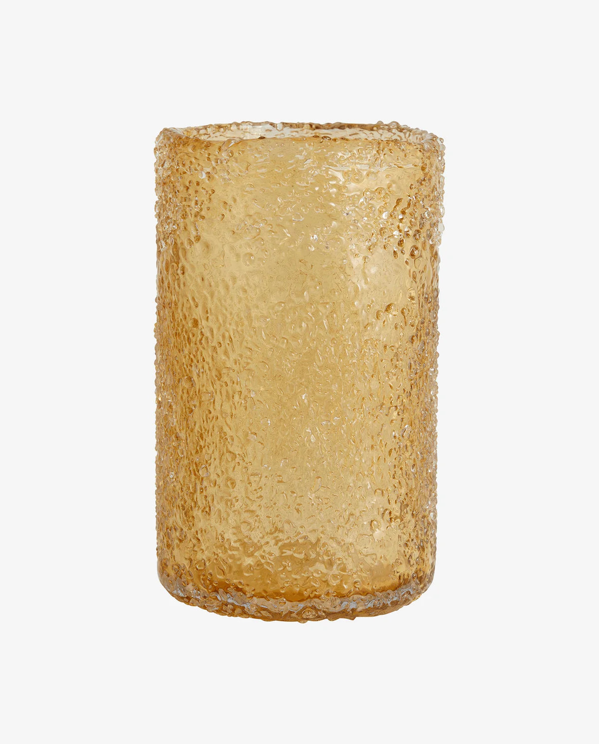 HANDGEFERTIGTE STRUKTURIERTE GLASVASEN (BERNSTEIN) - 25cm