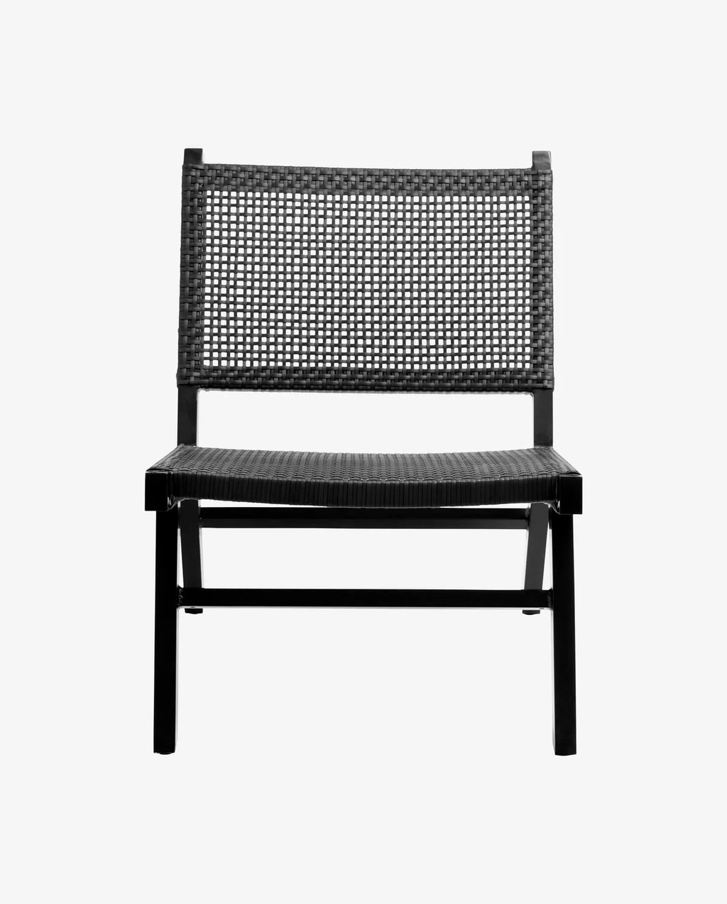 LOUNGESESSEL AUS PE-GEFLECHT (SCHWARZ)