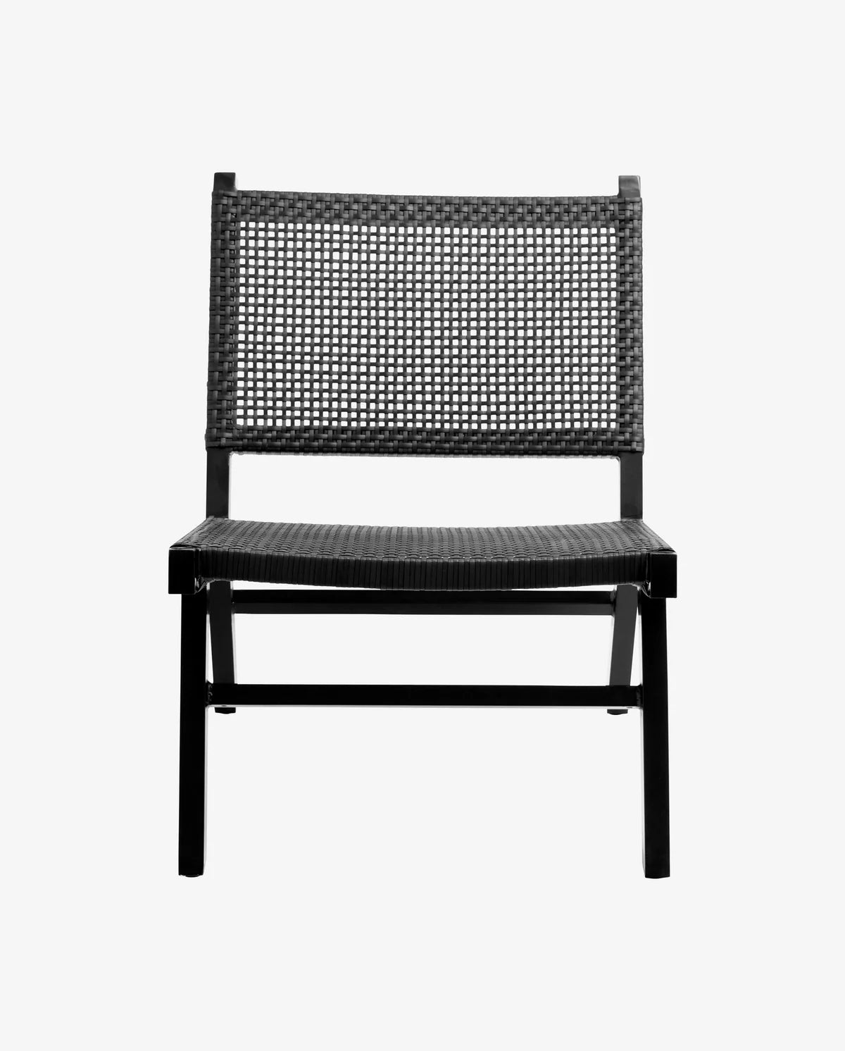 LOUNGESESSEL AUS PE-GEFLECHT (SCHWARZ)