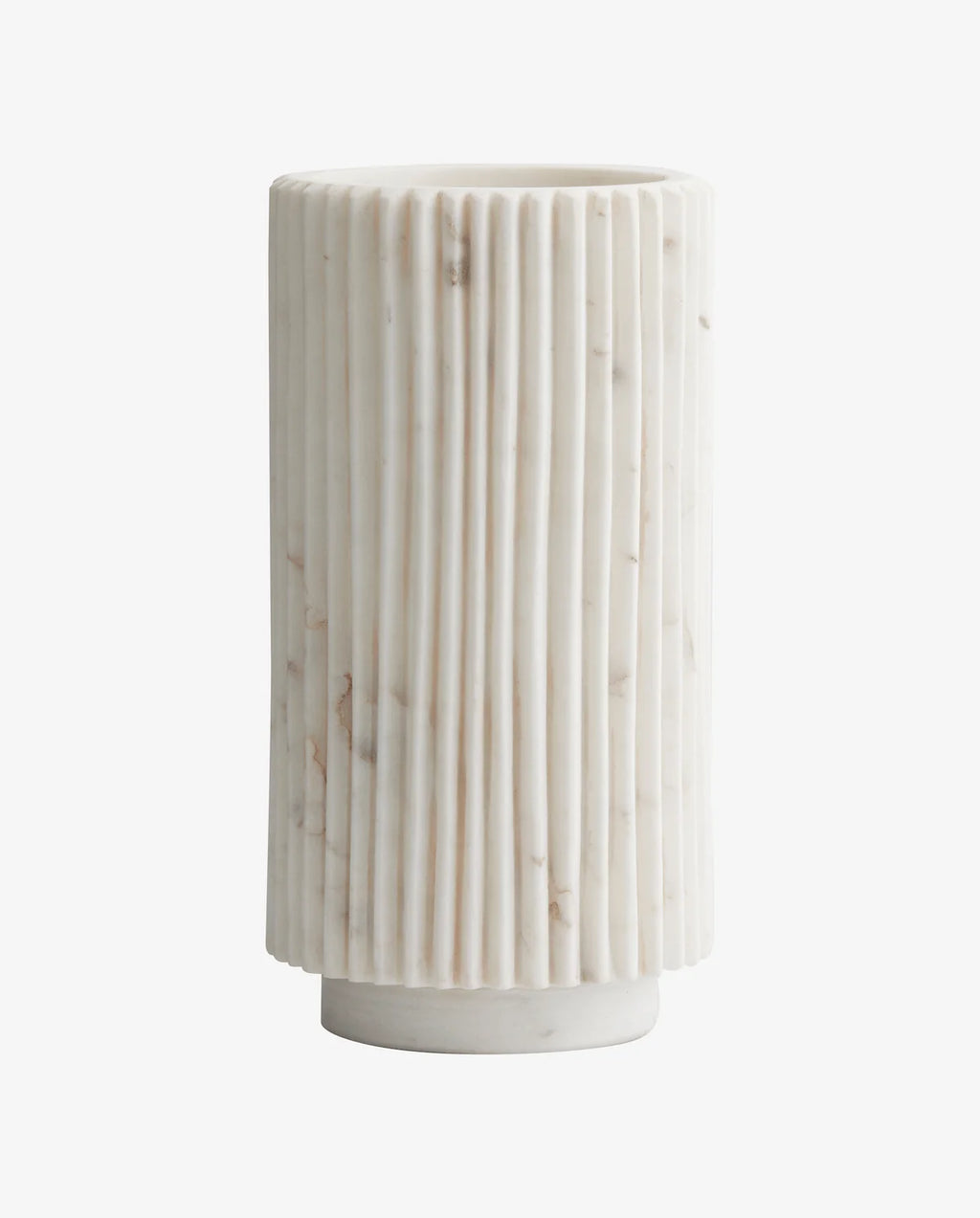 GERIFFELTE MARMORVASE - 24cm