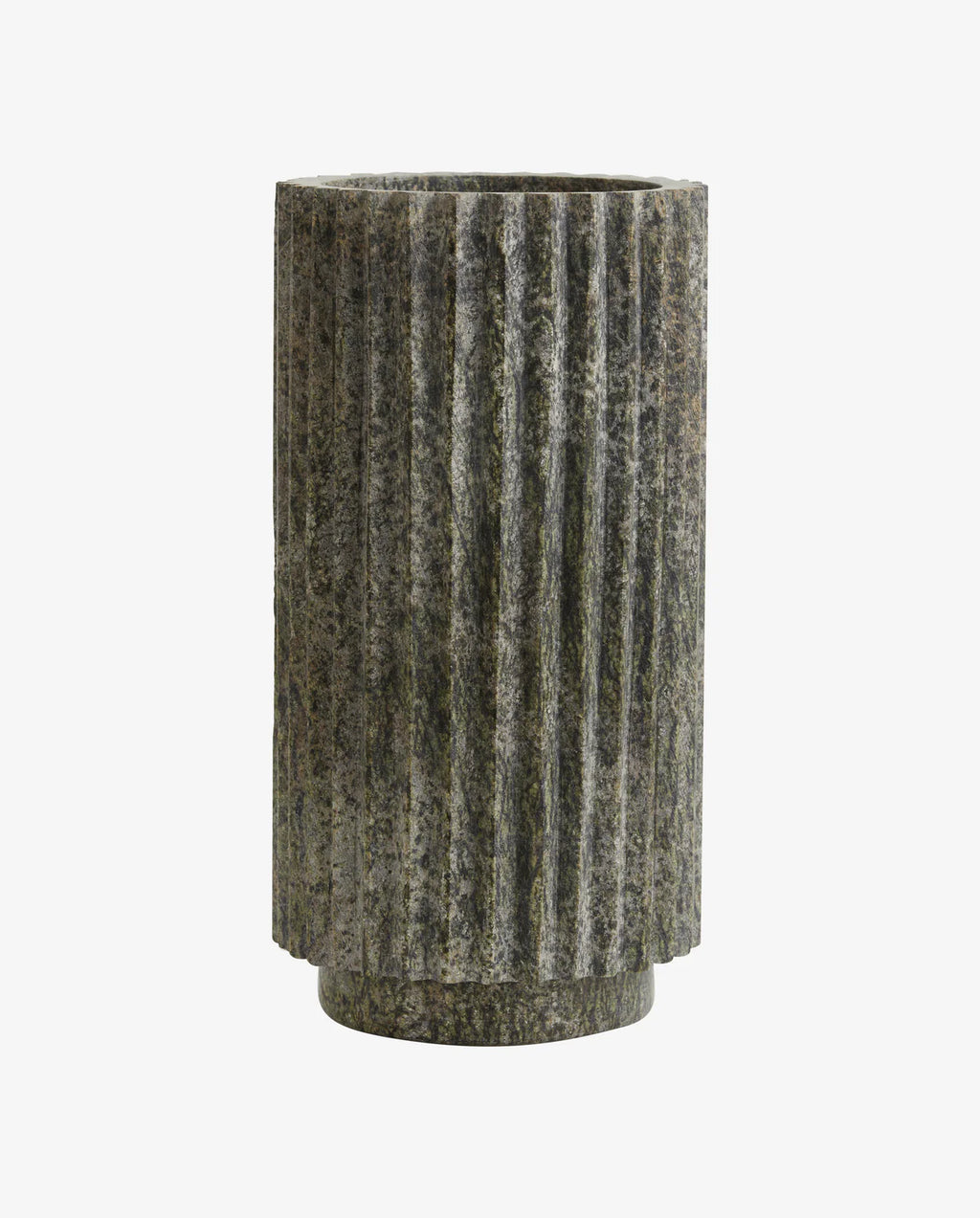GERIFFELTE MARMORVASE - 24cm