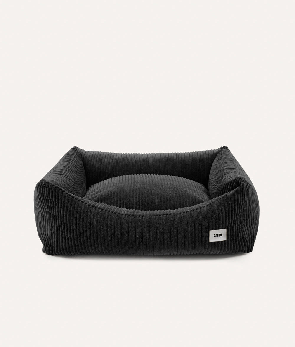 SNOZY HUNDEBETT AUS CORD (SCHWARZ)