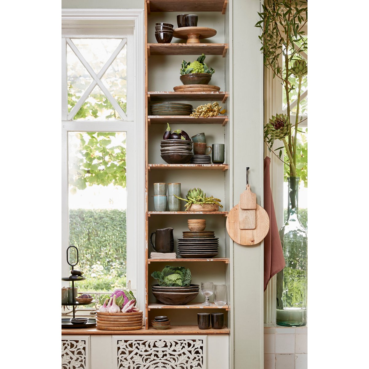 RAMA ETAGERE MIT 3 EBENEN (SCHWARZ) - 55cm