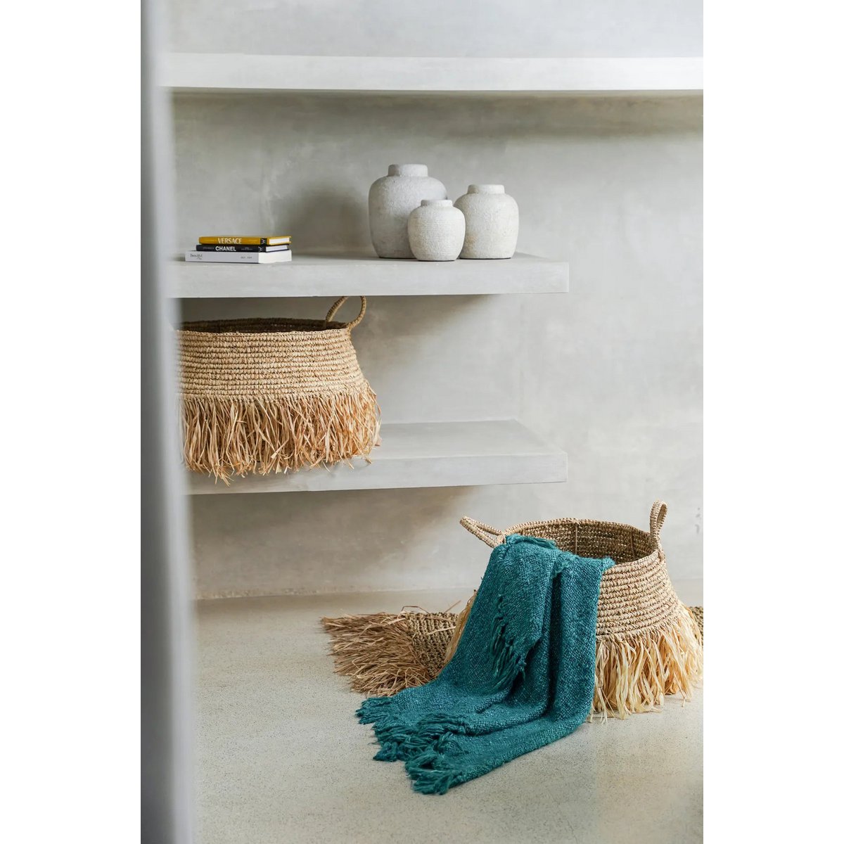 HANDGEWEBTER BAUMWOLLPLAID (TÜRKIS)