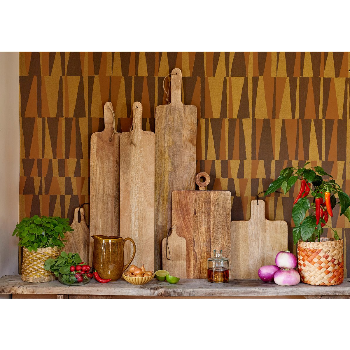 SERVIERBRETT AUS MANGOHOLZ - 76cm