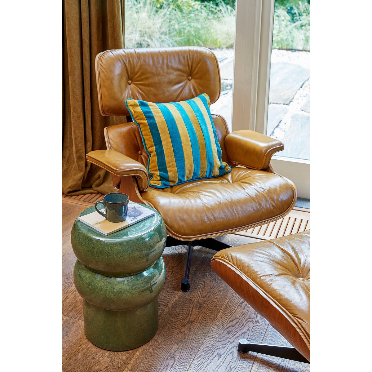 VENDI KERAMIK BEISTELLTISCH (OLIV) - Ø32 cm