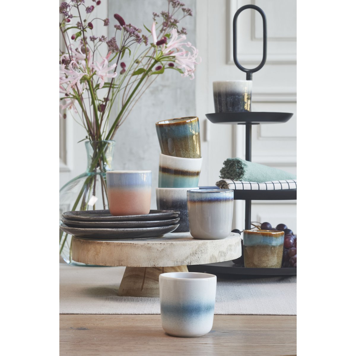 RAMA ETAGERE MIT 3 EBENEN (SCHWARZ) - 55cm