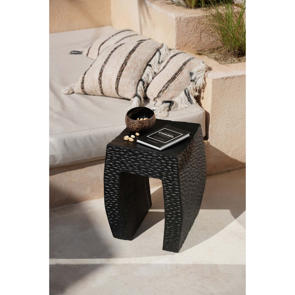 HANDGEWEBTER KISSENBEZUG (BEIGE SCHWARZ) - 35 x 100cm