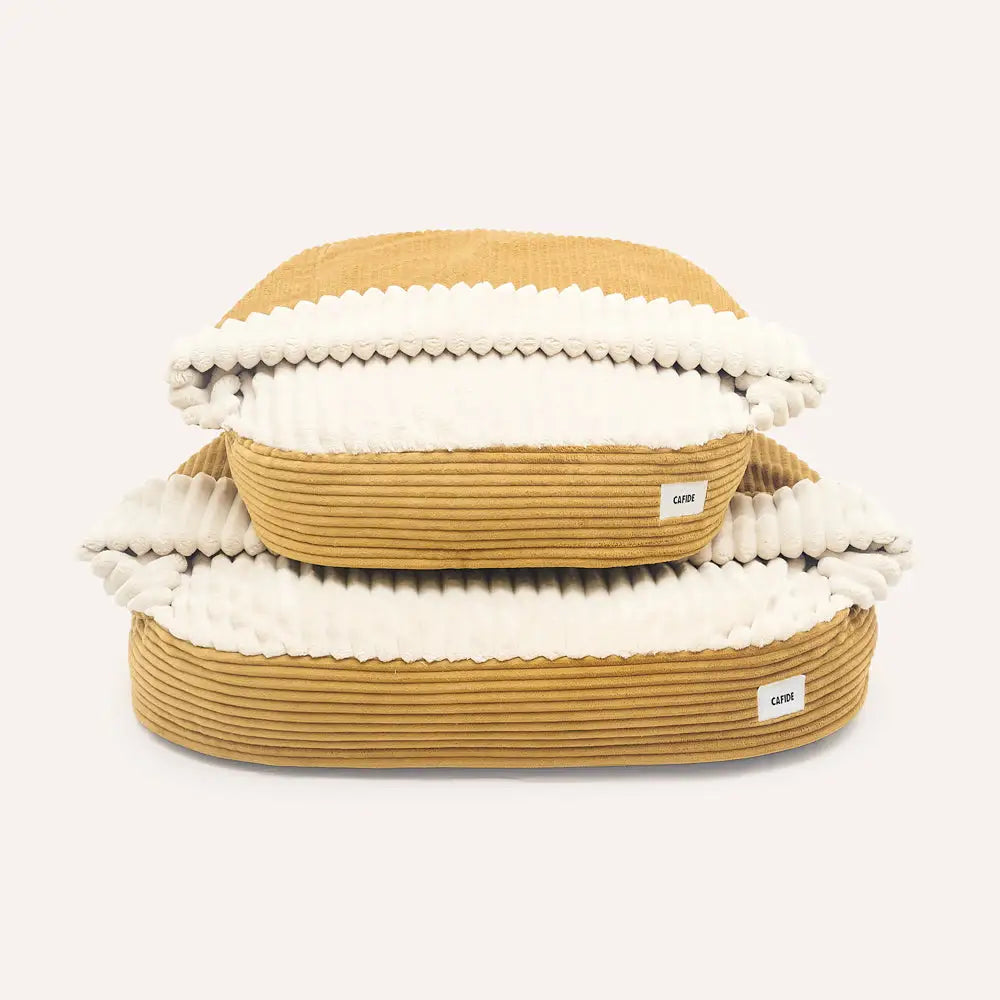 MASO HUNDEBETT MIT KAPUZE (SENF)