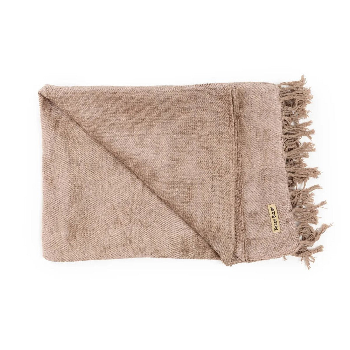 HANDGEWEBTER SAMTPLAID (BETONOPTIK)